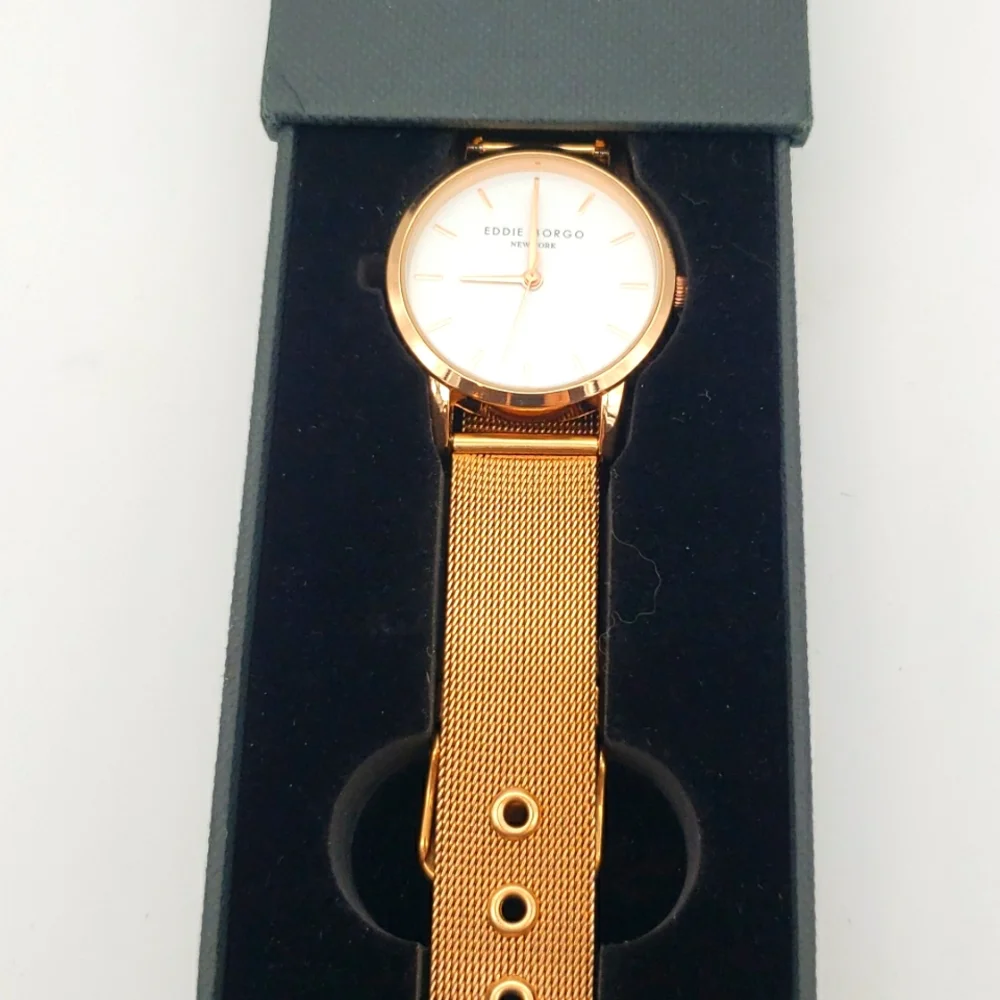 Eddie Borgo The Soho Rose Gold Watch-Woven Strap Quartz Movement